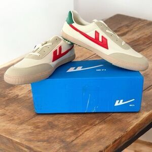 Beige Sneakers with Red and Green Details Warrior Huili Casual Sneakers Shoes